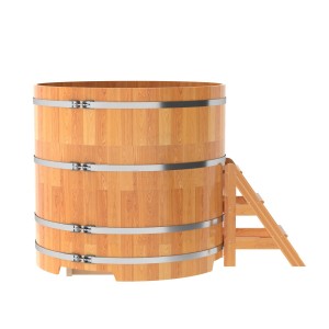 Купель для бани Bentwood круглая, d=1.50x1.4 м из сращенных ламелей лиственницы