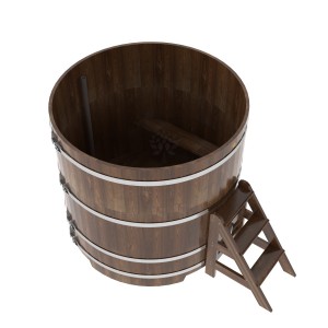 Купель для бани Bentwood круглая, d=1.50x1.4 м из сращенных ламелей мореной лиственницы