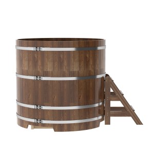 Купель для бани Bentwood круглая, d=1.50x1.4 м из сращенных ламелей мореной лиственницы