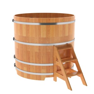 Купель для бани Bentwood круглая, d=1.50x1.4 м из сращенных ламелей лиственницы