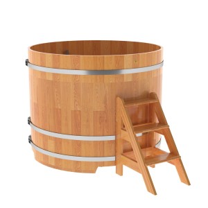 Купель для бани Bentwood круглая, d=1.50x1.2 м из сращенных ламелей лиственницы