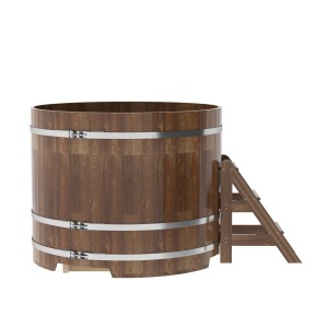 Купель для бани Bentwood круглая, d=1.50x1.2 м из сращенных ламелей мореной лиственницы