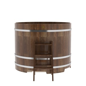Купель для бани Bentwood круглая, d=1.50x1.2 м из сращенных ламелей мореной лиственницы