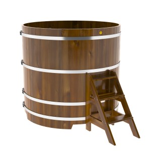 Купель для бани Bentwood круглая, d=1.50x1.4 м из лиственницы мореной премиум