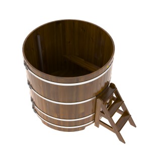 Купель для бани Bentwood круглая, d=1.50x1.4 м из лиственницы мореной премиум