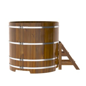 Купель для бани Bentwood круглая, d=1.50x1.4 м из лиственницы мореной премиум
