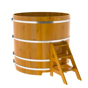 Купель для бани Bentwood круглая, d=1.50x1.4 м из лиственницы натуральной премиум