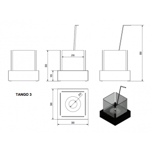 Биокамин Kratki Tango 3 белый (настольный)