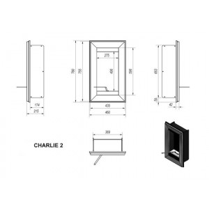 Биокамин Kratki CHARLIE 2 стальной, TUV