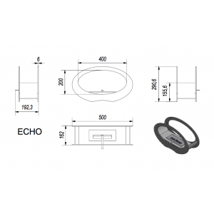 Биокамин Kratki ECHO белый (настольный)