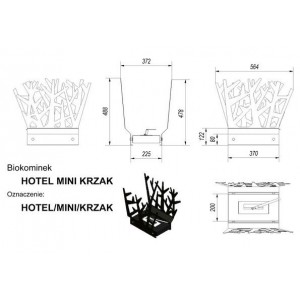 Биокамин Kratki Hotel Куст mini (настольный)