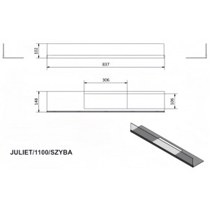 Стекло декоративное для биокамина Kratki Juliet 1100