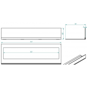 Стекло декоративное для биокамина ZeFire Standart 620 для встраивания в портал