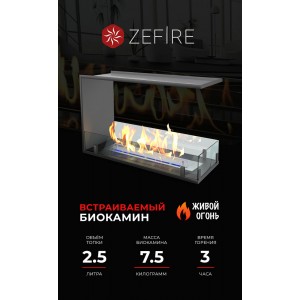 Биокамин ZeFire торцевой сквозной Стандарт 700