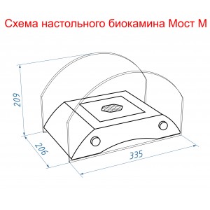Биокамин настольный Lux Fire Пушкинский мост М (черный)