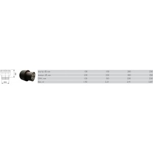 Переходник Schiedel Prima Plus - Permeter Эстет 50 д. 250 мм (Чер.)