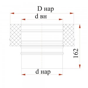 Переходник Дымок 0.8 мм с изоляцией, моно-термо, d=140 мм