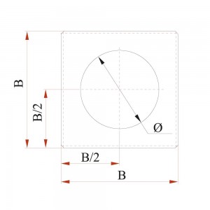 Фланец Дымок 0.5 мм (D+200)мм х (D+200)мм , d=130 мм