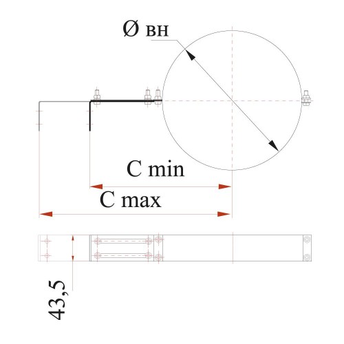 Хомут с креплением к стене Дымок 0.5 мм, d=130 мм | Купите с выгодой!