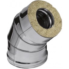 Сэндвич-колено 135 Ferrum GS 30-50 (430/0,5 мм + нерж.) д. 80x160 мм