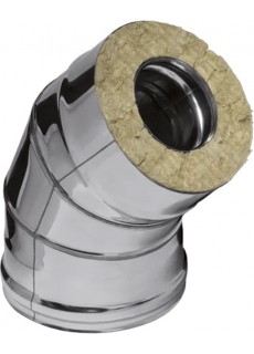 Сэндвич-колено 135 Ferrum GS 30-50 (430/0,5 мм + нерж.) д. 100x200 мм