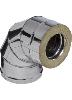 Сэндвич-колено 90 Ferrum GS 30-50 (430/0,5 мм + нерж.) д. 100x200 мм