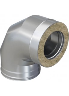 Сэндвич-колено 90 Ferrum GS 30-50Z (430/0,5 мм + оц.) д. 100x200 мм