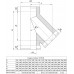 Сэндвич-тройник 135 Ferrum (430/0,8 мм + нерж.) д. 115x200 мм