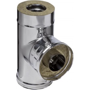Сэндвич-тройник 90° Ferrum (430/0,8 мм + нерж.) д. 130x200 мм