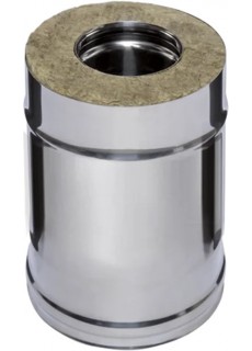 Труба-сэндвич 0,25 м Ferrum (430/0,5 мм + нерж.) д. 100x200 мм