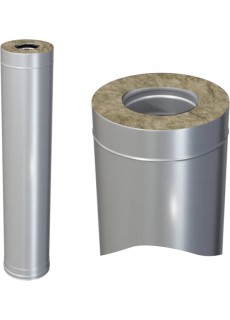 Труба-сэндвич 1,0 м Ferrum (430/0,5 мм + оц.) д. 150x210 мм