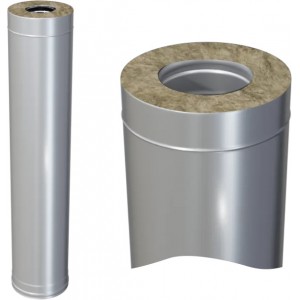 Труба-сэндвич 1,0 м Ferrum (430/0,5 мм + оц.) д. 110x200 мм