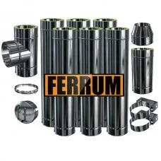 Комплект дымохода Ferrum, д= 250 мм (через стену, верхний выход)