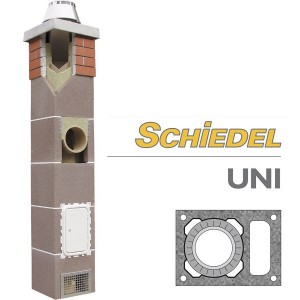 Керамический дымоход Schiedel UNI одноходовой с вент.каналом д=200 мм, высота 9м