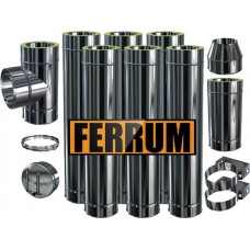 Комплект дымохода Ferrum 0,8 мм, д. 150 мм (через стену, верхний выход)