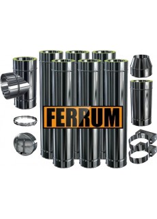 Комплект дымохода Ferrum 0,8 мм, д. 115 мм (через крышу, верхний выход)
