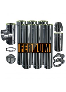 Комплект дымохода Ferrum 0,8 мм, д= 115 мм (через стену, верхний выход)