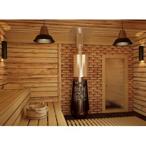 Дровяная банная печь Grill’D Cometa Vega 180 window black