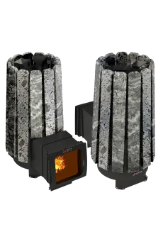 Дровяная банная печь Grill’D Cometa 180 Vega Long Window Max Stone