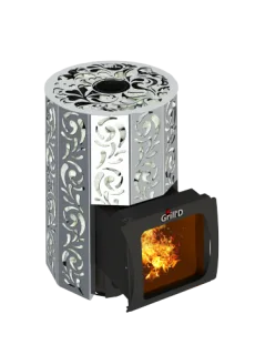 Дровяная банная печь Grill’D Violet Steel Short Window Max