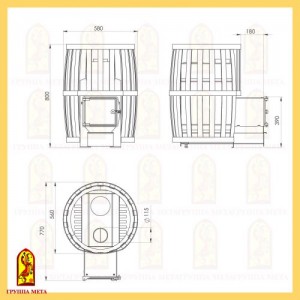 Дровяная печь для бани Мета Бочка 20Т