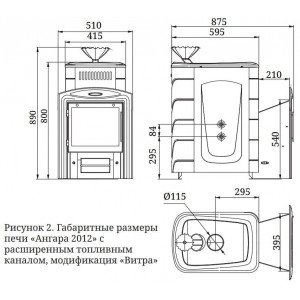Дровяная печь для бани ТМФ Ангара 2012 Inox Витра ЗК ТО