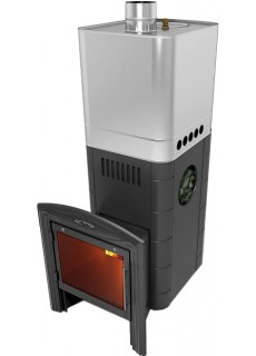 Дровяная печь для бани ТМФ Бирюса 2013 Carbon Витра ЗК