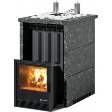 Печь для бани ИзиСтим Анапа К в трехстороннем кожухе из пироксенита с открытым верхом сталь AISI 430