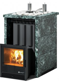 Печь для бани ИзиСтим Анапа К в трехстороннем кожухе из змеевика с открытым верхом сталь AISI 430