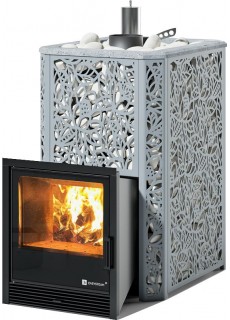 Дровяная печь для бани ИзиСтим Ялта 15 К 2025, сталь AISI 321