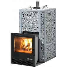 Дровяная печь для бани ИзиСтим Ялта 15 2025, сталь AISI 430