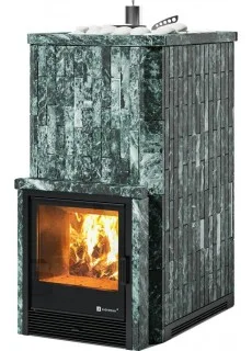Печь для бани ИзиСтим Южная 35 с топкой из парной, Змеевик, AISI 430