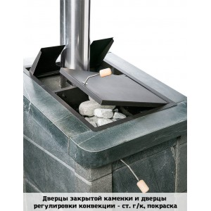 Дровяная печь ИнжКомЦентр ВВД Сударушка Семейная РК в змеевике (без фаски)