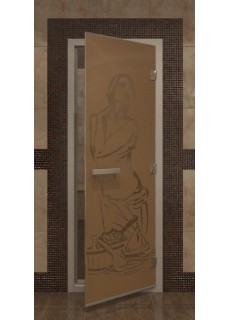 Дверь для Хамама DoorWood «Девушка бронза матовая на просвет»